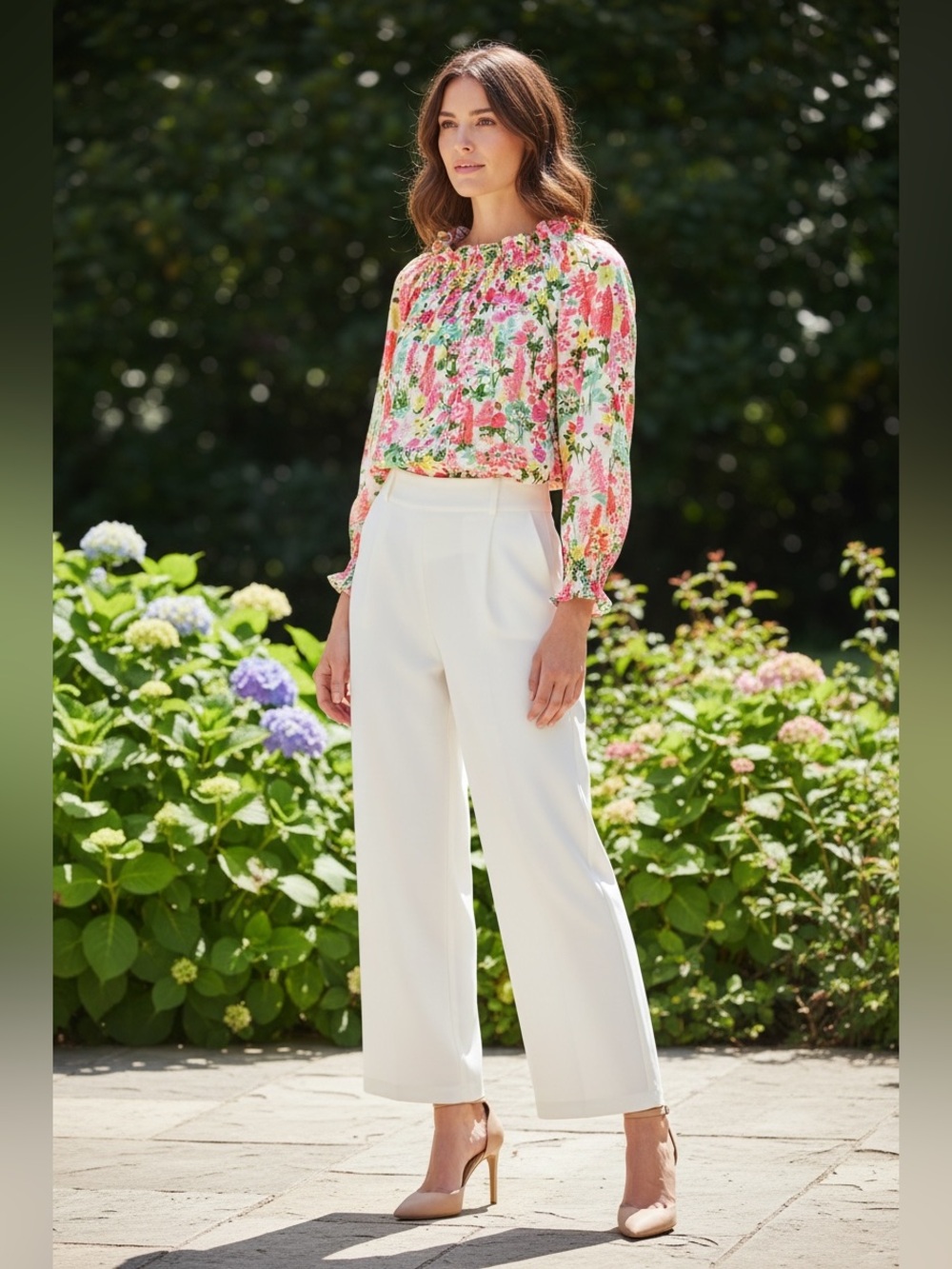 Tuckernuck Marguerite Floral off the shoulder ruffle blouse-size Medium